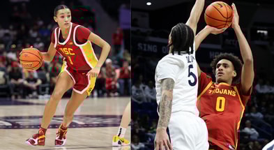 USC Trojans Jazzy Davidson and Alijah Arenas