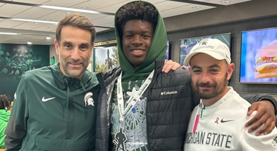 '27 LB Drew Williams on Michigan State visit with DC Joe Rossi and rush ends coach Andrew Bindelglass