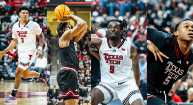 Texas Tech forwards LeJuan Watts, Tyeree Bryan, Luke Bamgboye and Josiah Moseley
