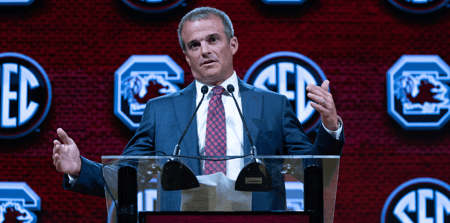 South Carolina head coach Shane Beamer at SEC Media Days