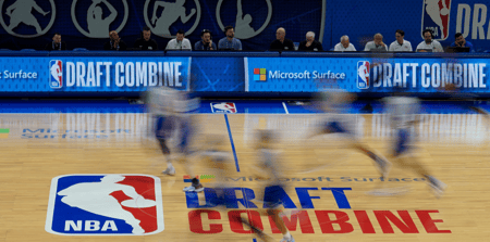 Players scrimmage during the 2023 NBA Draft Combine at Wintrust Arena - David Banks-USA TODAY Sports