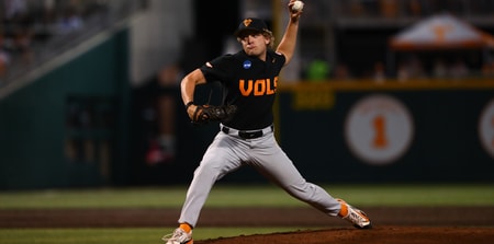 Tennessee pitcher Andrew Behnke. Credit: UT Athletics (Kate Luffman)
