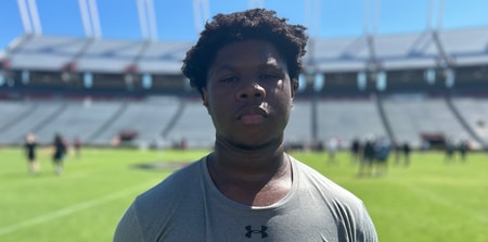 2026 OL Zyon Guiles pictured at South Carolina's camp in June 2024 (Photo: GamecockCentral.com)