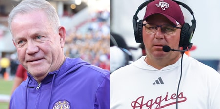 LSU HC Brian Kelly, Texas A&M HC Mike Elko