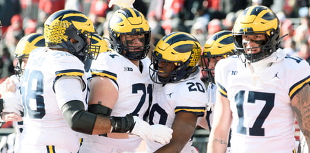 Kalel Mullings Michigan offensive line Marlin Klein Evan Link