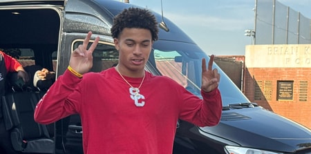 USC commit Brandon Lockhart arrives for a Junior Day with the Trojans