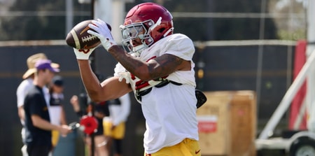 USC cornerback Marcelles Williams during a spring ball practice with the Trojans