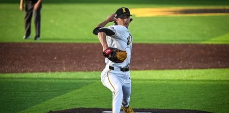 Cade Obermueller was fantastic for the Hawkeyes on Wednesday night.  (Photo by Dennis Scheidt)