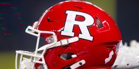 Dec 26, 2024; Phoenix, AZ, USA; Detailed view of a Rutgers Scarlet Knights helmet during the Rate Bowl at Chase Field. Mandatory Credit: Mark J. Rebilas-Imagn Images