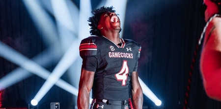 Four-star RB Amari Thomas during his official visit to South Carolina (Photo: Amari Thomas | X)