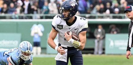 UConn QB Joe Fagnano in the 2024 Fenway Bowl