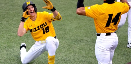 Jackson Lovich celebrates a home run 2