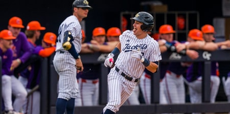 Georgia Tech's Kyle Lodise homers at the ACC Tournament