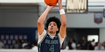 Oakland Soldiers’ Tyran Stokes (4) shoots a free throw during a game at Nike EYBL at the Memphis Sports & Events Center on Saturday, May 17, 2025. © Chris Day/The Commercial Appeal / USA TODAY NETWORK via Imagn Images