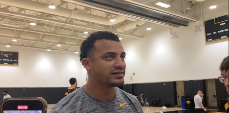 Assistant coach Bryston Williams met with the media on Tuesday. (Photo by Kyle Huesmann)