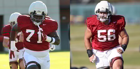 Alabama OL Kam Dewberry and Geno VanDeMark