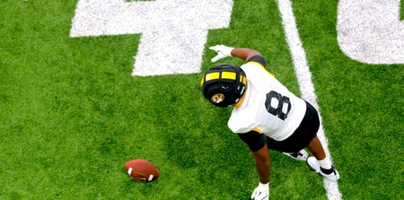 Damon Wilson lines up to fall on a loose ball