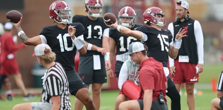 Alabama QBs Austin Mack and Ty Simpson