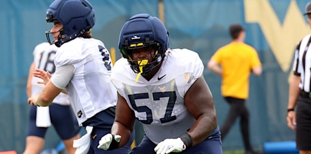West Virginia offensive lineman Donovan Haslam