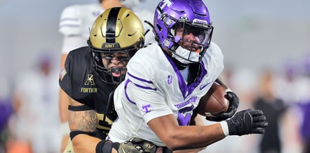Tarleton State Wins - Army LB Kalib Fortner in action (Photo Credit: Danny Wild-Imagn Images)