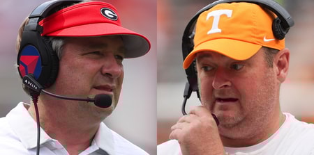 Georgia HC Kirby Smart, Tennessee HC Josh Heupel