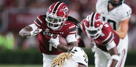South Carolina RB Rahsul Faison carries the ball against Vanderbilt (Photo: Chris Clark | GamecockCentral.com)