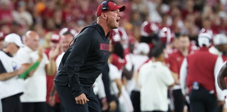 Oct 18, 2025; Tuscaloosa, Alabama, USA; Alabama Crimson Tide head coach Kalen DeBoer reacts during the first quarter against the Tennessee Volunteers at Saban Field at Bryant-Denny Stadium. Mandatory Credit: David Leong-Imagn Images