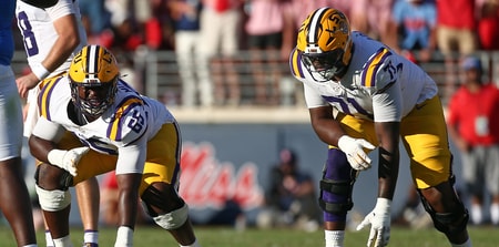 LSU's offensive line will be down one starter vs. Texas A&M (Photo: © Petre Thomas-Imagn Images)