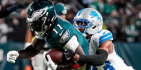 Lions DB Rock Ya-Sin, Eagles WR AJ Brown