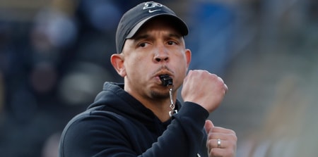 Purdue Boilermakers head coach Ryan Walters takes to the field Saturday, Nov. 16, 2024, ahead of the NCAA football game against the Penn State Nittany Lions at Ross-Ade Stadium in West Lafayette, Ind.