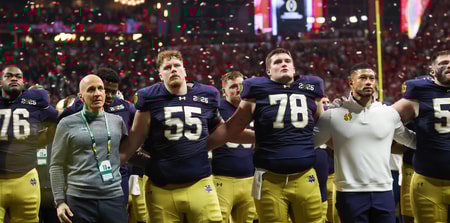 Pete Bevacqua, Marcus Freeman and the Notre Dame Football team