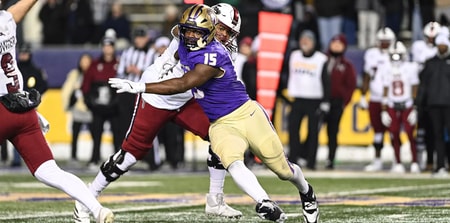 James Madison edge rusher Sahir West (Credit: Courtesy of James Madison Athletics)