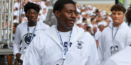 Offensive lineman Ian Walker (2027) from the Pennington School in New Jersey. (Credit: Frank Hyatt | Blue White Illustrated)