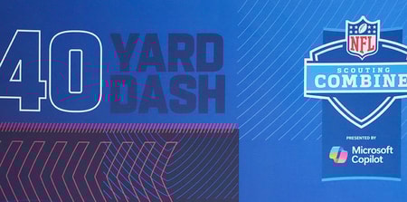 40-yard dash sign at the 2026 NFL Scouting Combine