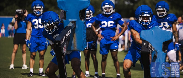 Kentucky running backs hit the sled at Fan Day, via Aaron Perkins, KSR