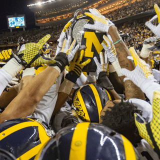 Michigan Wolverines football Brown Jug (Photo by Jesse Johnson-USA TODAY Sports)