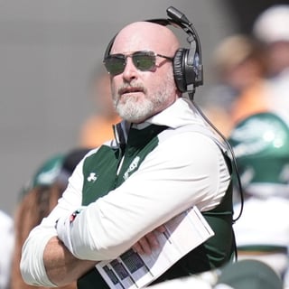 UAB coach Trent Dilfer during a college football game between Tennessee and UAB at Neyland Stadium in Knoxville, Tenn., on Sept. 20, 2025. (© Caitie McMekin/News Sentinel / USA TODAY NETWORK via Imagn Images)