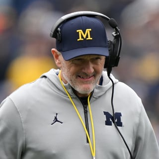 Michigan Wolverines football head coach Kyle Whittingham at the 2026 spring game. (Photo by Lon Horwedel / TheWolverine.com) UCLA football opponent