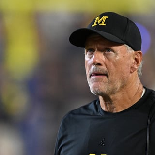 Michigan Wolverines football head coach Kyle Whittingham during a win over Western Michigan in 2026. (Photo by IMAGN IMAGES via Reuters Connect)