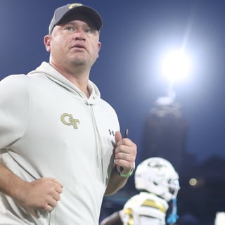 Sep 3, 2026; Atlanta, Georgia, USA; Georgia Tech Yellow Jackets head coach Brent Key takes the field at Bobby Dodd Stadium at Hyundai Field. Mandatory Credit: Brett Davis-Imagn Images