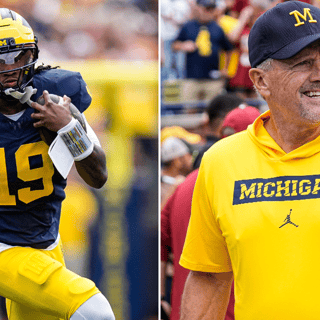 Bryce Underwood, Kyle Whittingham embrace after Michigan upsets Oklahoma 17-10 Reuters Connect