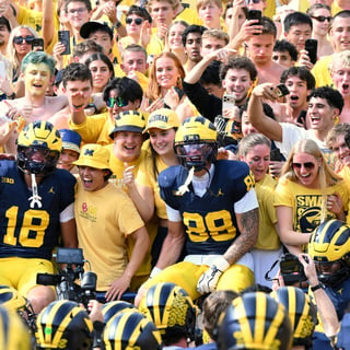 Michigan fans stadium tunnel The Big house banner