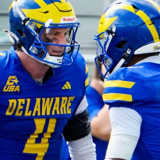 Delaware QB Nick Minicucci and WR Sean Wilson