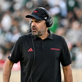 Nebraskas head coach Matt Rhule looks on during the second quarter in the game against Michigan State on Saturday, Sept. 26,