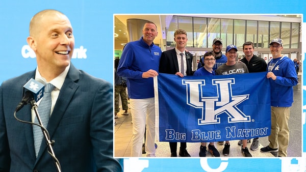 Kentucky head coach Mark Pope welcomes signee Collin Chandler back from his Mormon mission - Aaron Perkins, Kentucky Sports Radio/@BanteredB_, Twitter