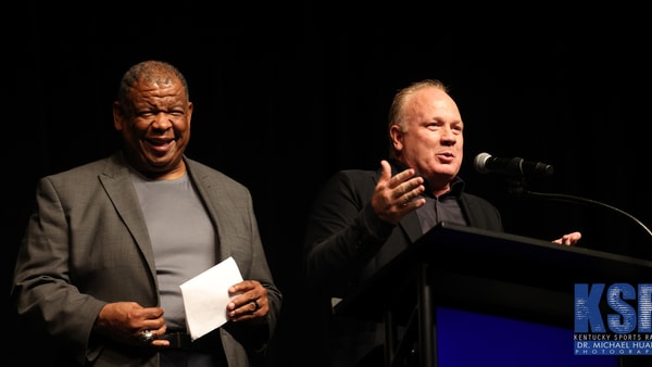 Mark Stoops speaks before a John Legend private concert for 500 Strong, part of the 15 Club Kentucky Football collective - Dr. Michael Huang, Kentucky Sports Radio