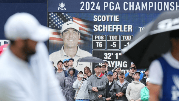 Scottie Scheffler at the PGA Championship at Valhalla Golf Club