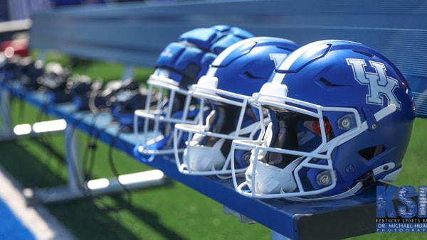Photo of Kentucky football helmets by Dr. Michael Huang | Kentucky Sports Radio
