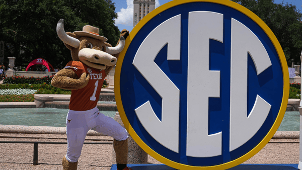 Texas mascot with the SEC logo