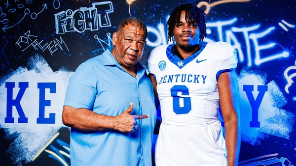 Vince Marrow and Javeon Campbell at his Kentucky official visit